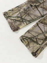 Young Girl Vintage Camouflage Loose Daily Versatile Comfortable Side Zip Pleated Multi-Pocket Cargo Wide Leg Pants